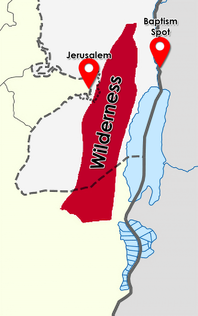 Map of Jesus baptism