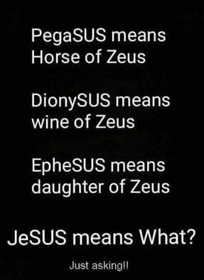 Jesus means Hail Zeus is false